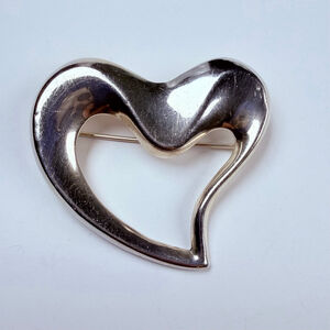 Abstract Open Heart Modernist 925 Sterling Silver Jensen Vintage Pin Brooch